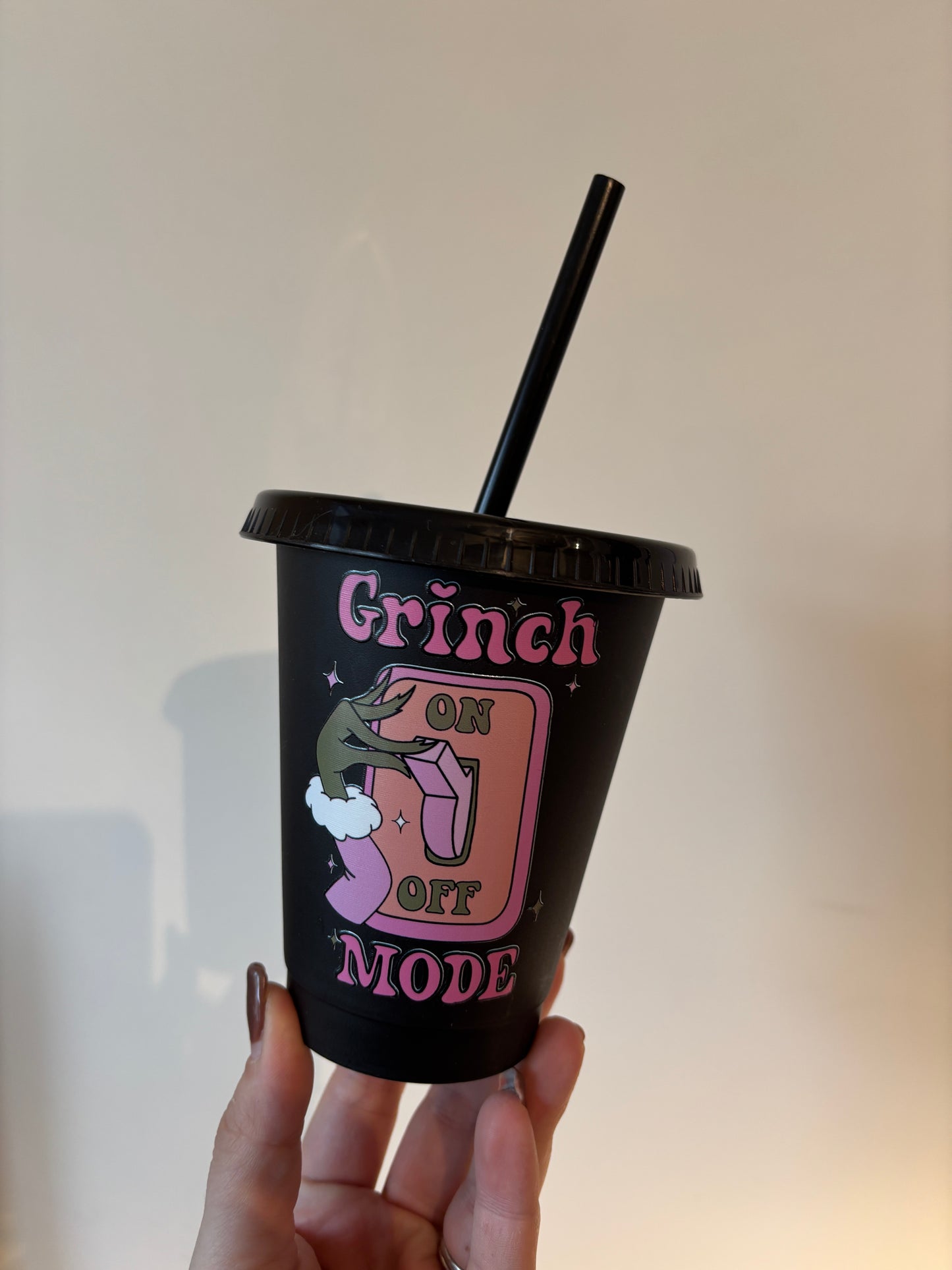 Grinch mode 16oz cold cup