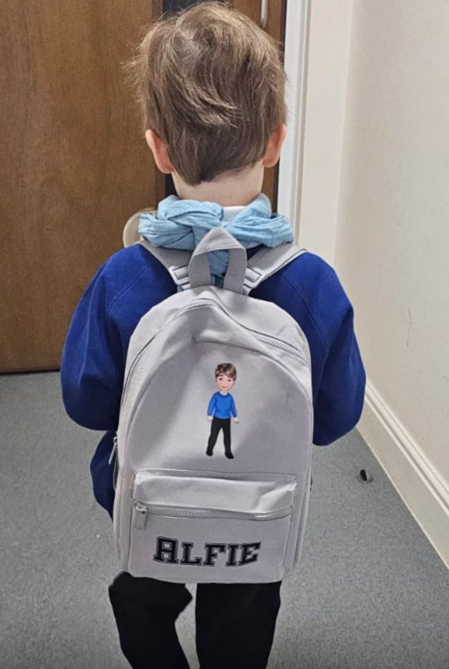 Personalised school boy rucksack