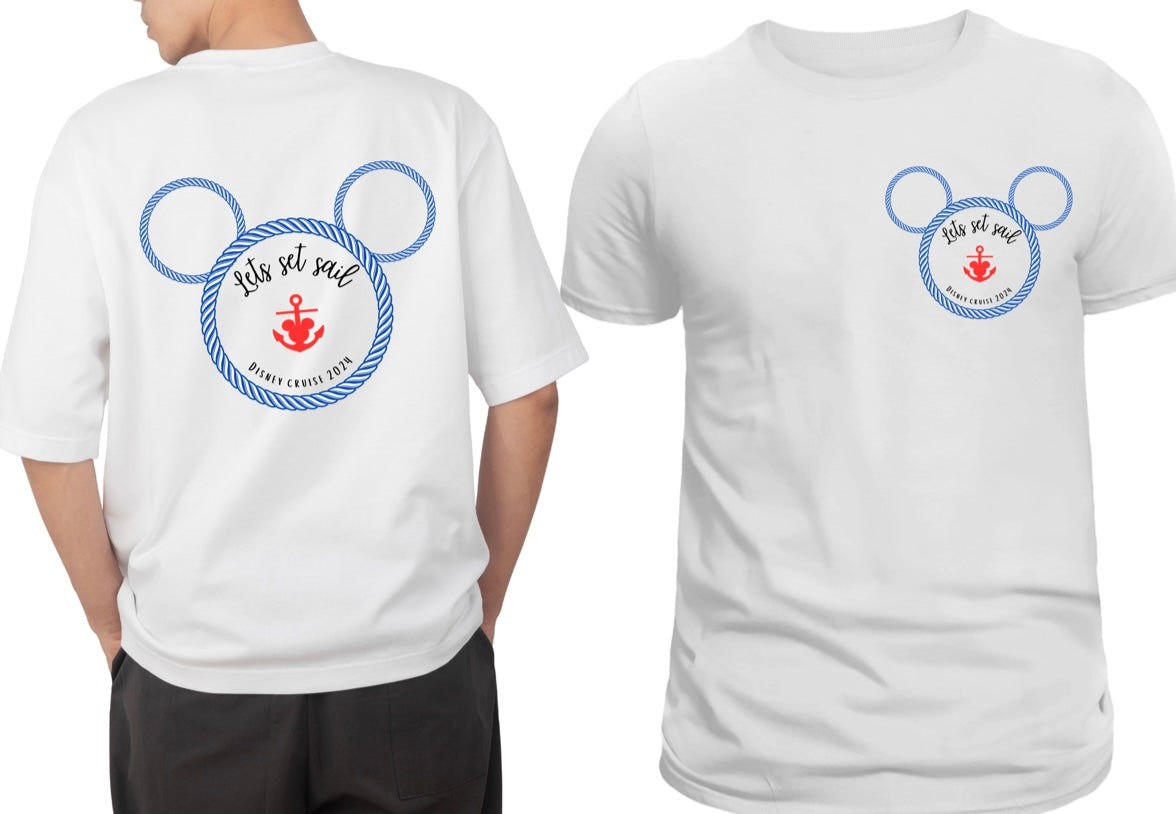 'Lets set sail' Cruise T-shirt - Customised