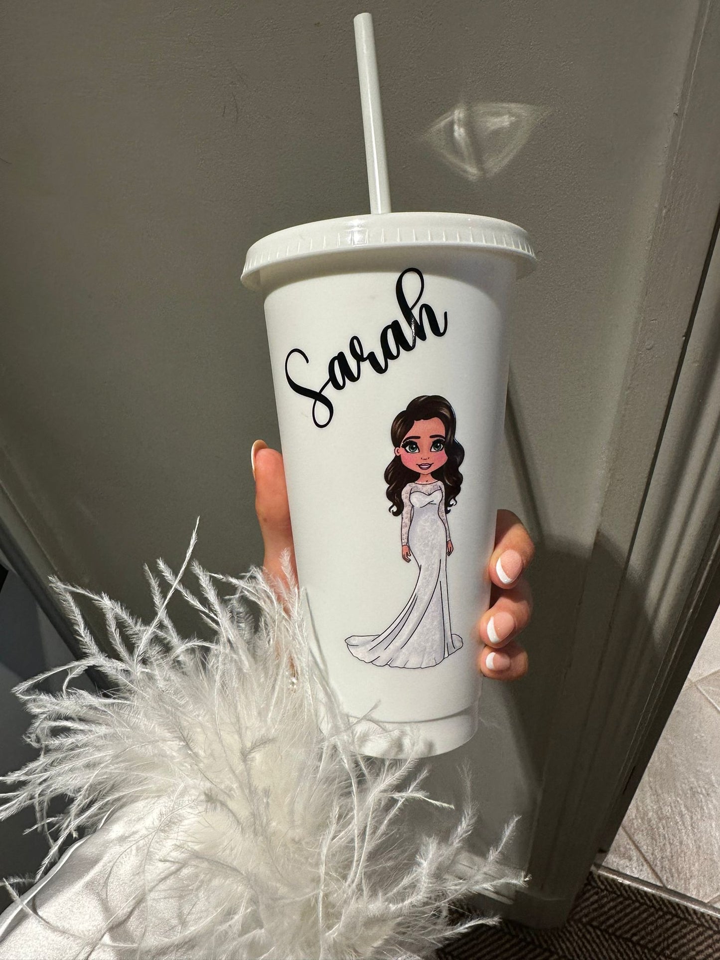 Bride Personalised Doll cold cup - 24oz