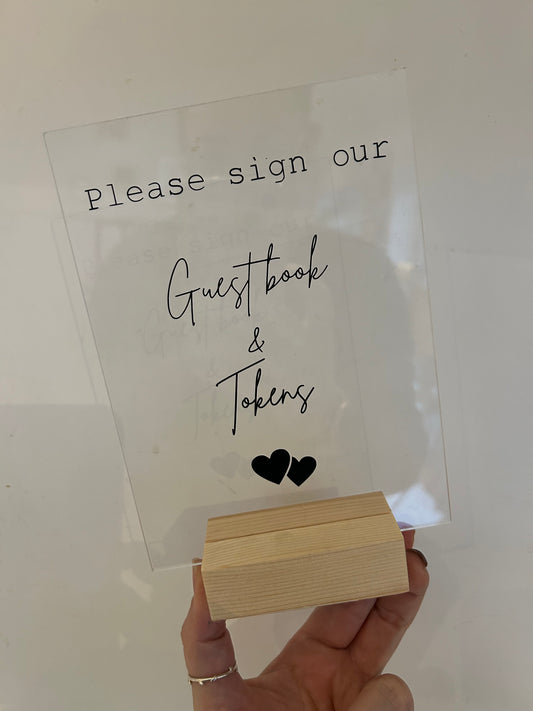 Guestbook signing plaque - wording can be altered