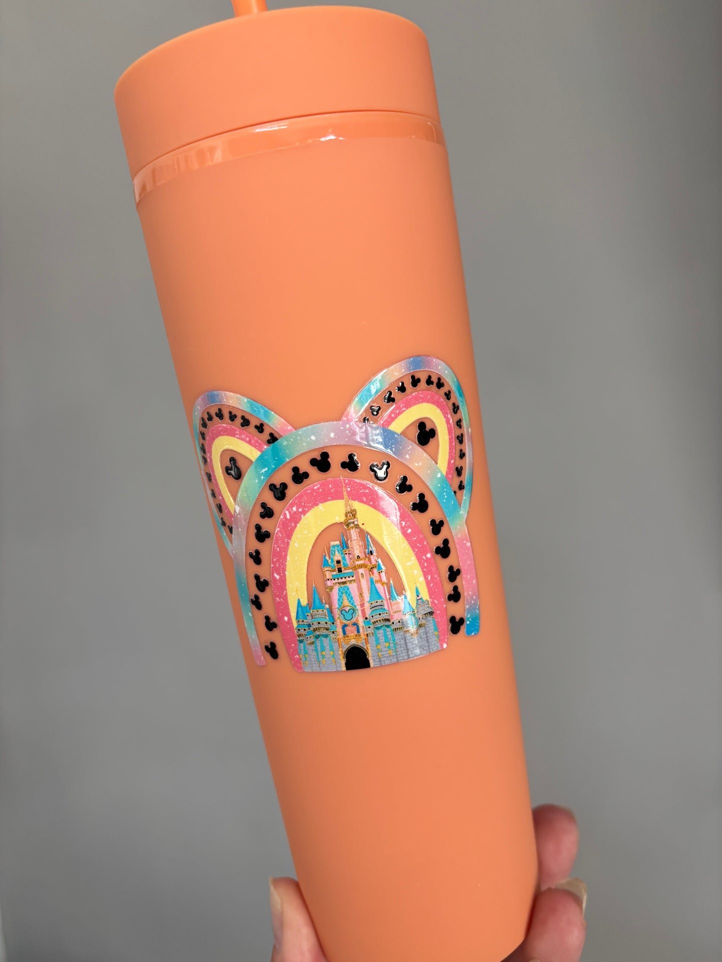 Rainbow castle orange double walled tumbler