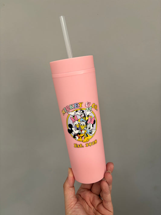 Mickey & co pink double walled tumbler