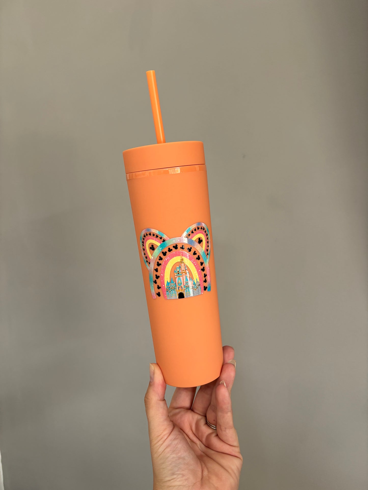 Rainbow castle orange double walled tumbler