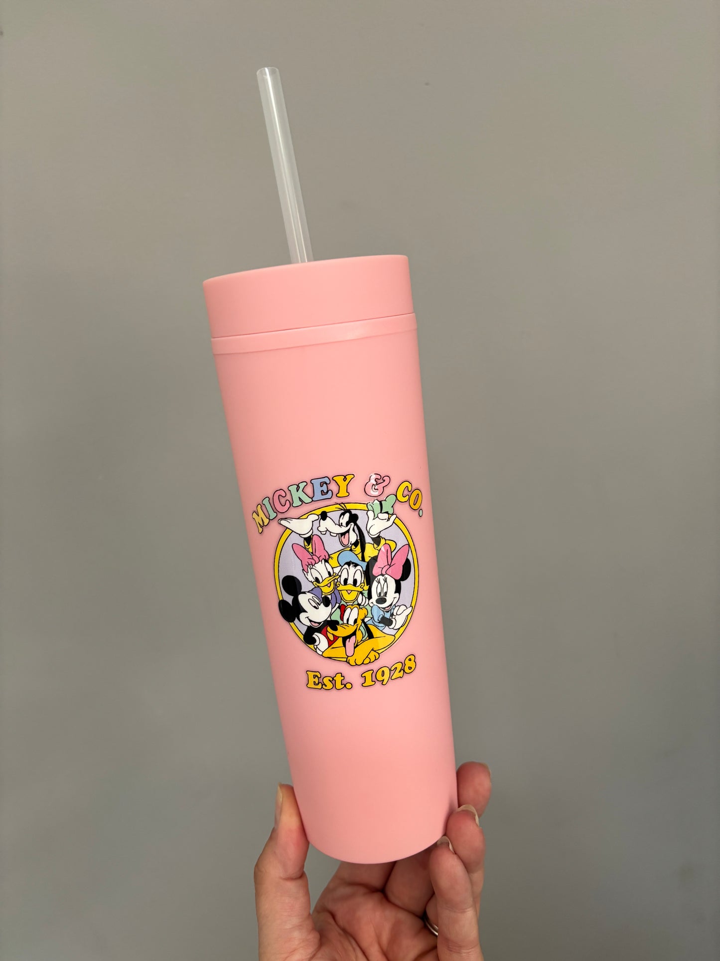 Mickey & co pink double walled tumbler