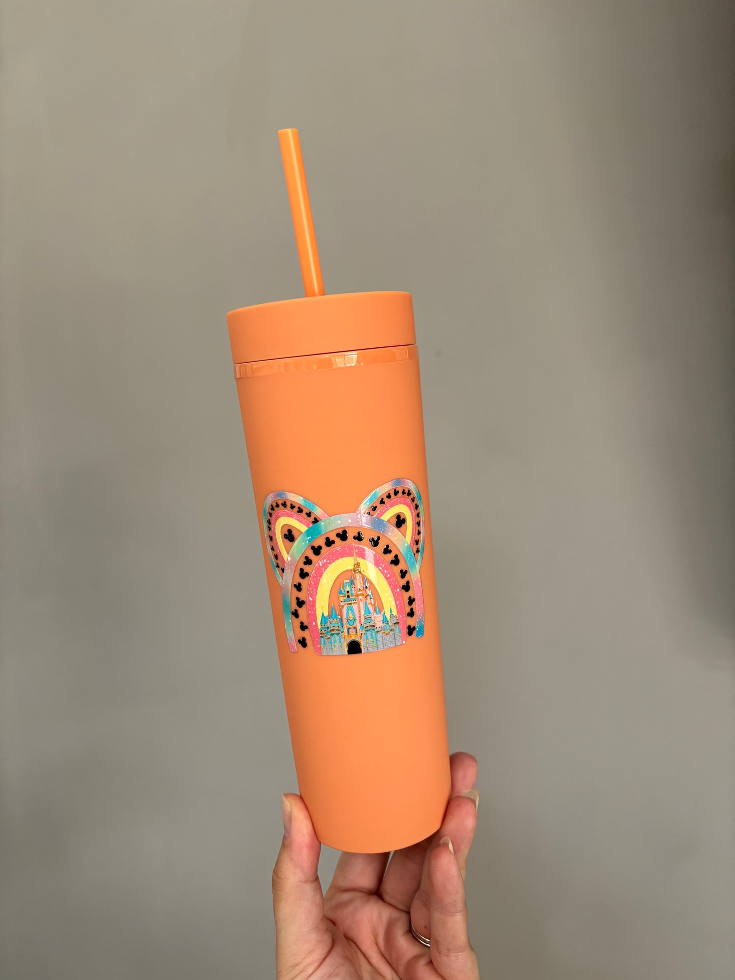 Rainbow castle orange double walled tumbler