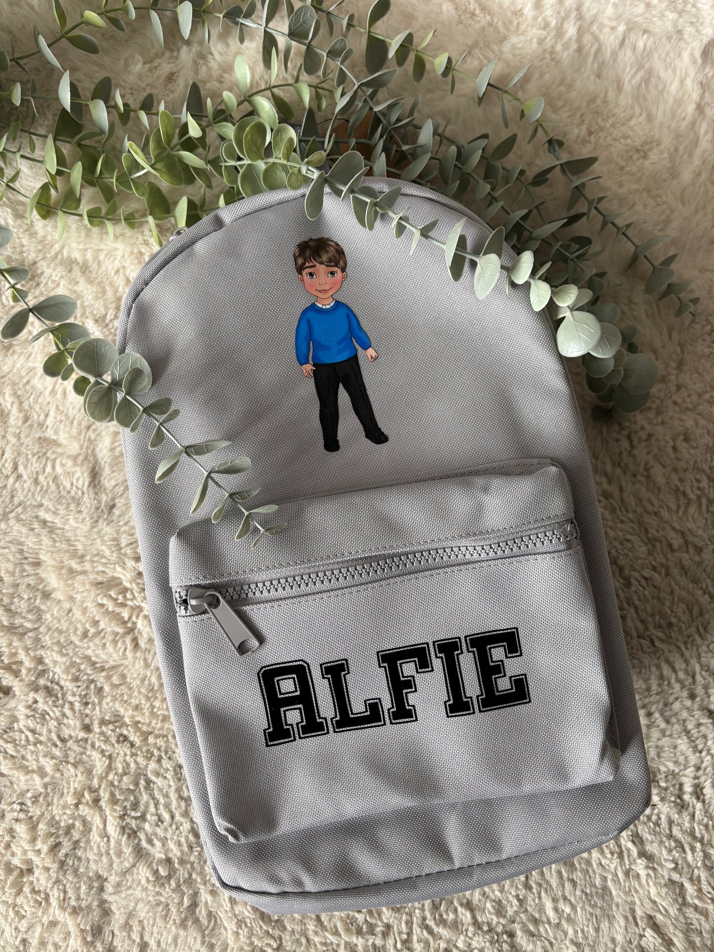 Personalised school boy rucksack