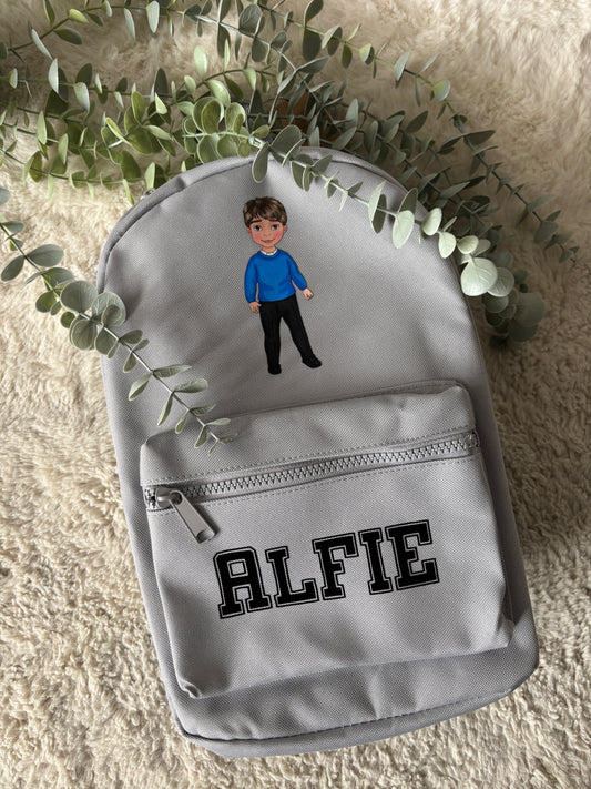 Personalised school boy rucksack