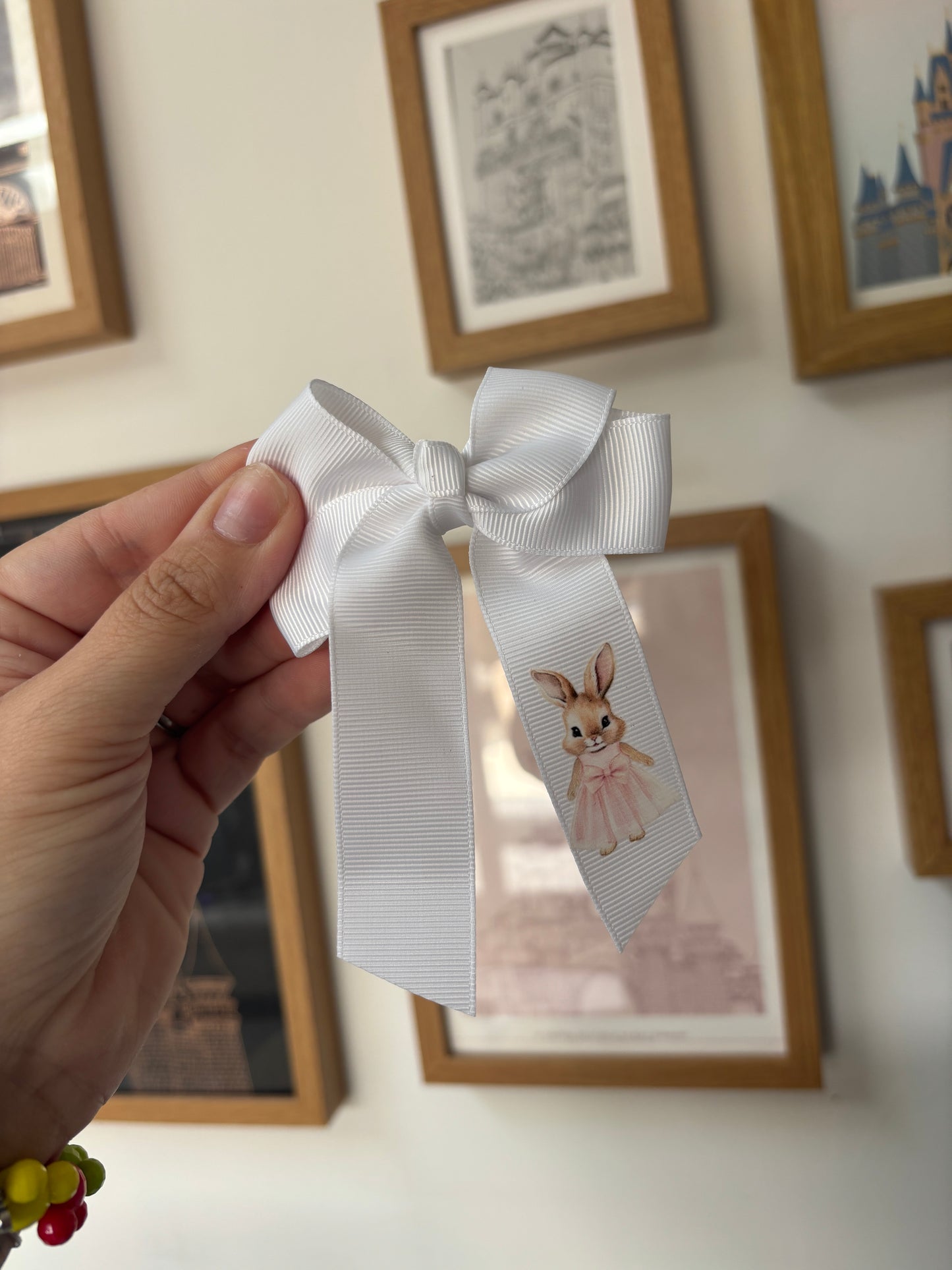 Personalised bunny hair bow