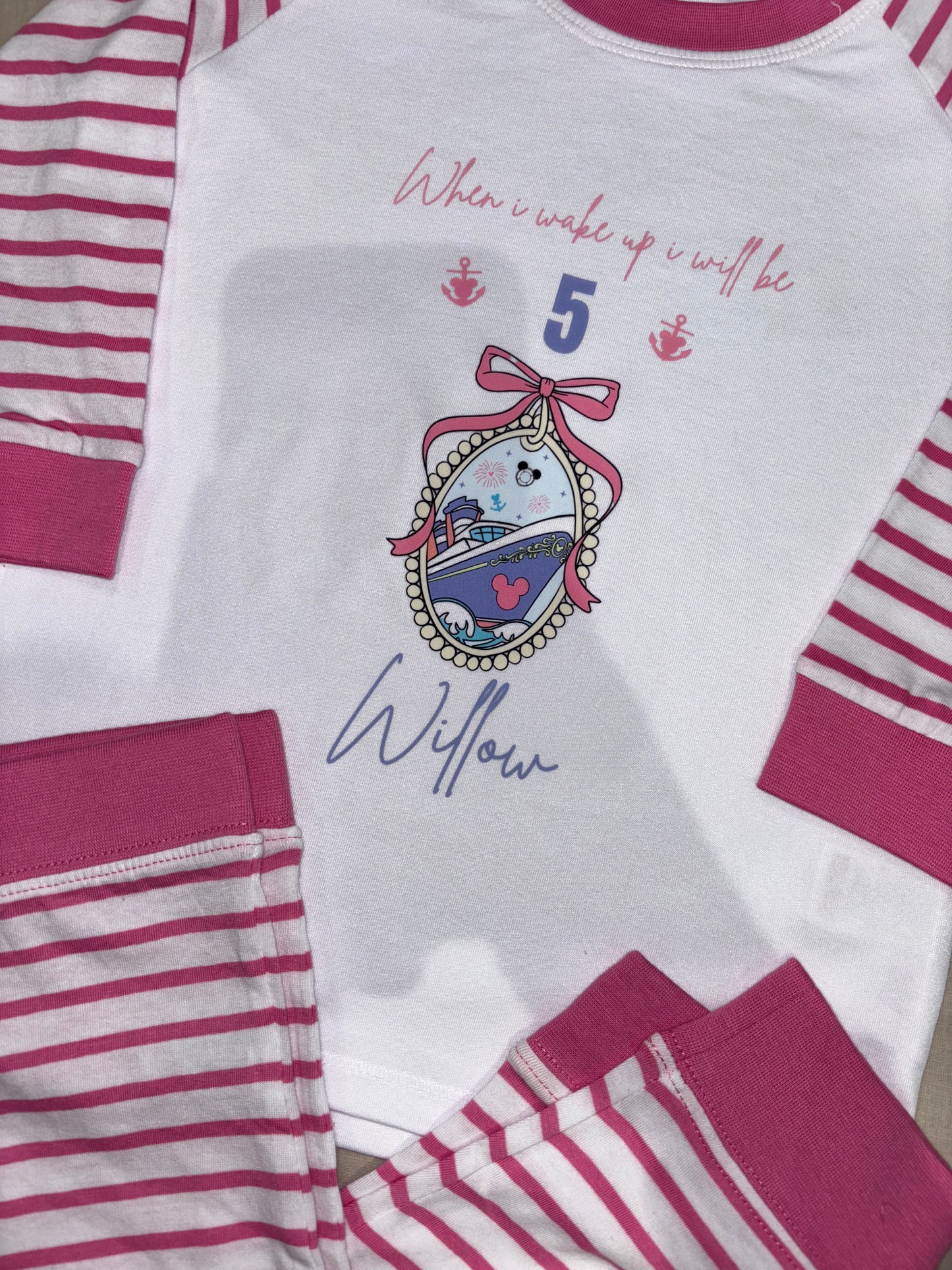 Personalised cruise pyjamas