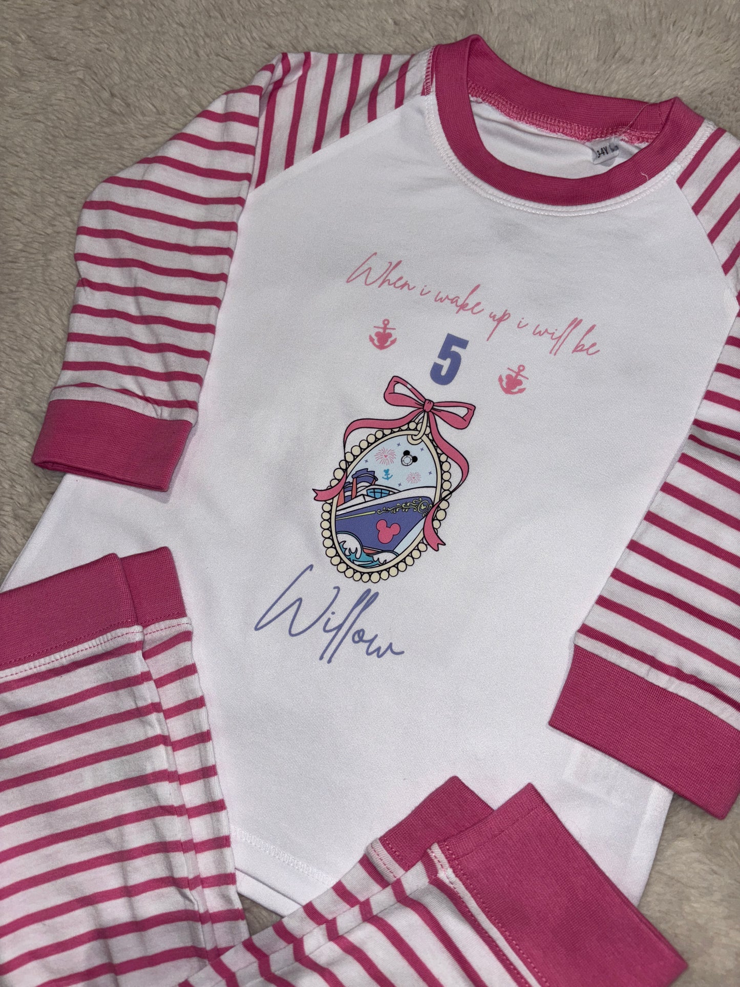 Personalised cruise pyjamas