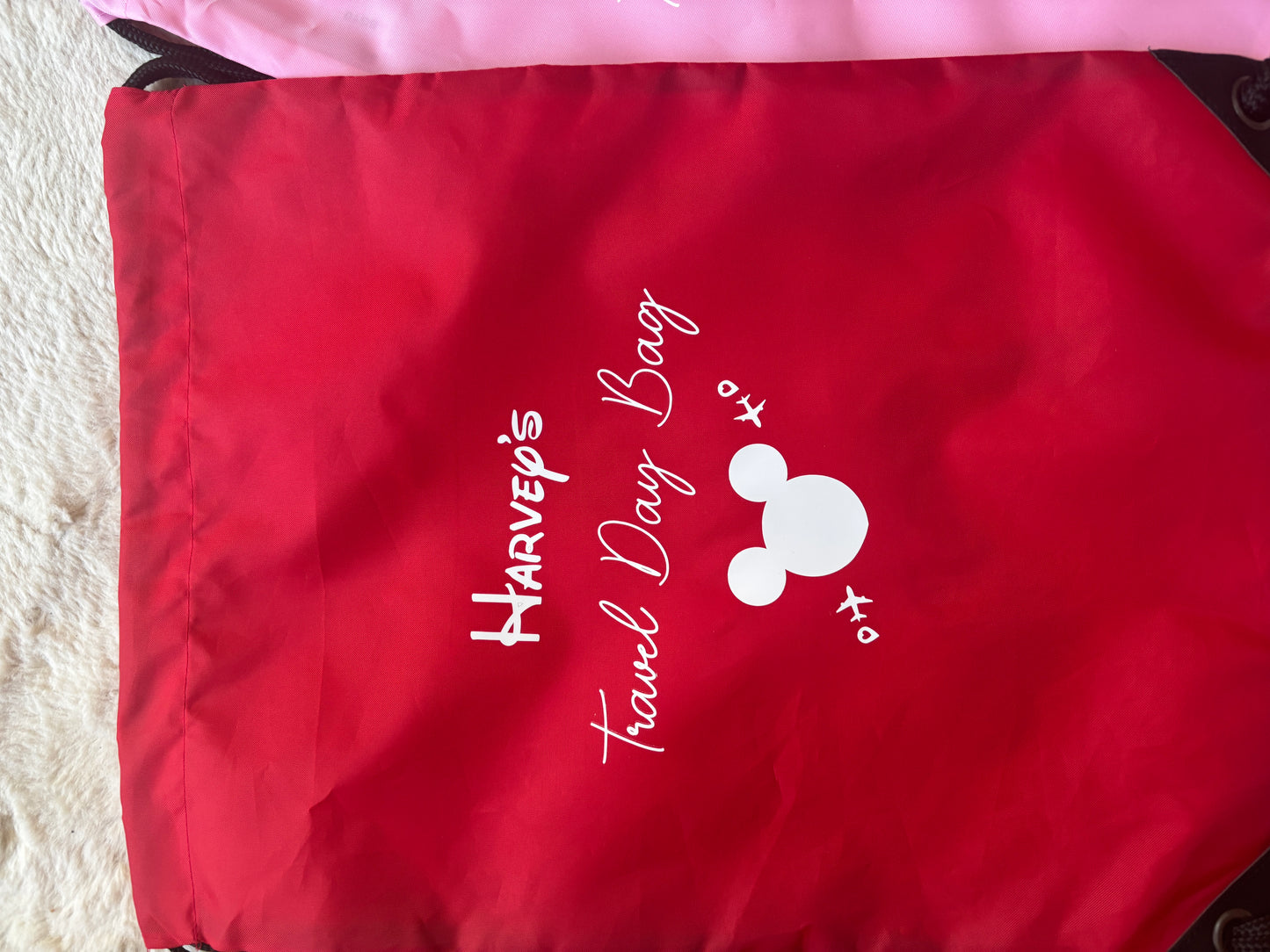 Children's personalised Travel day/airplane bags