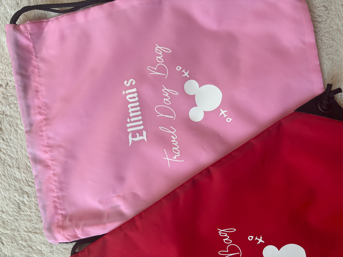 Children's personalised Travel day/airplane bags