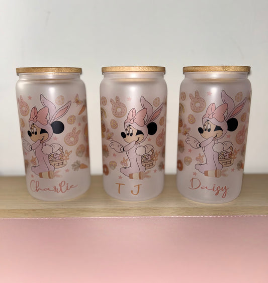 Personalised Easter frosted glass cans