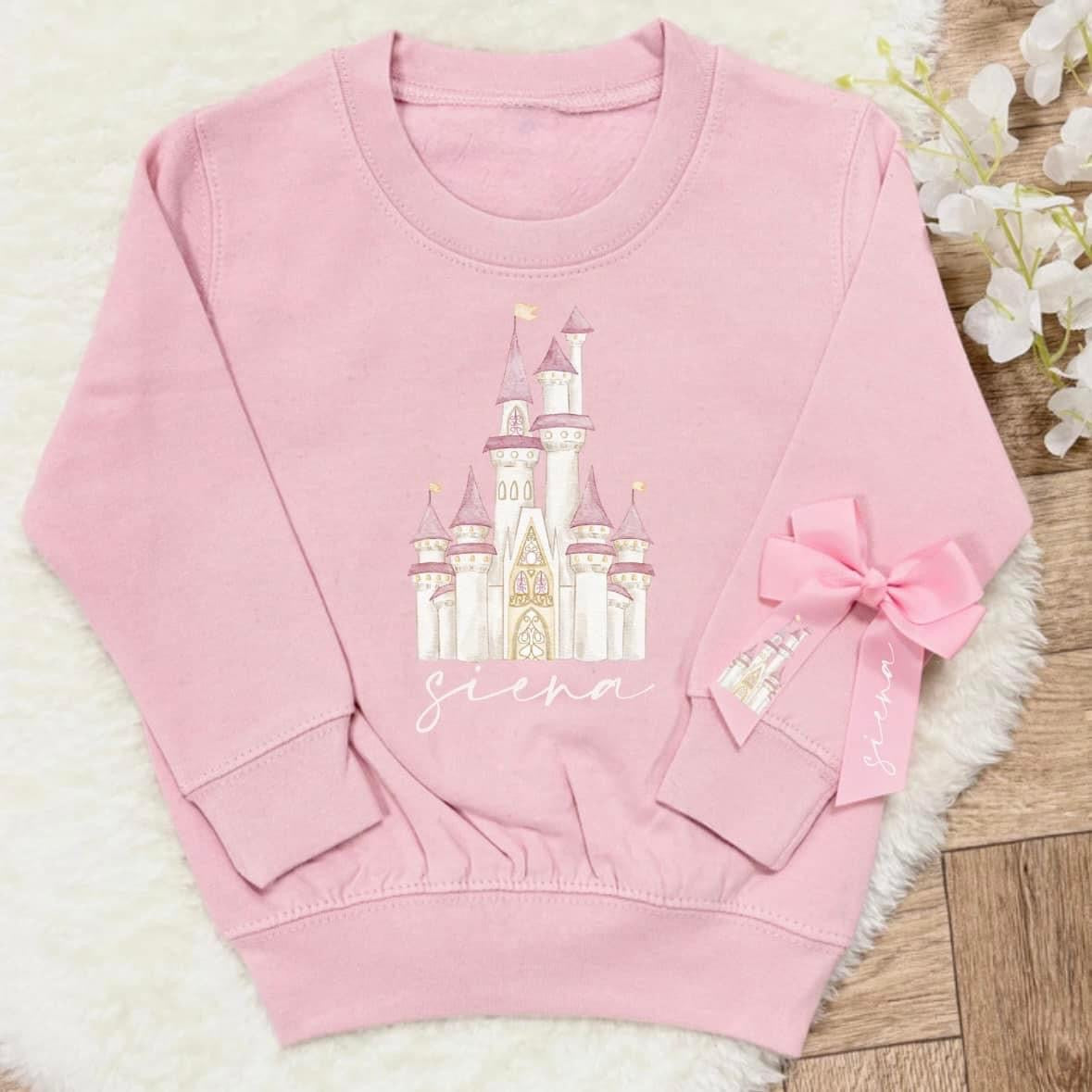 Personalised Children's princess castle sweatshirt