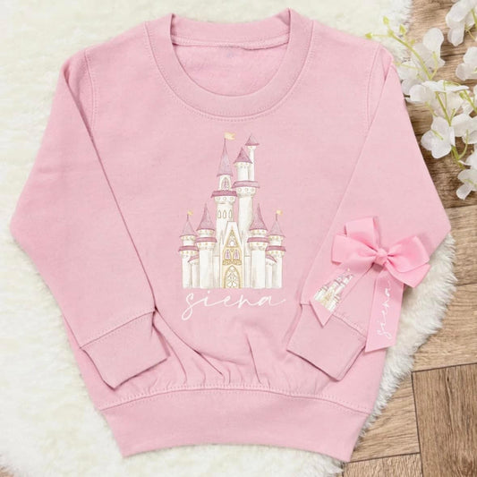 Personalised Children's princess castle sweatshirt
